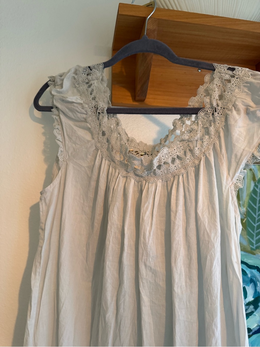Doen Cream Lace-Trim Cotton Camisole